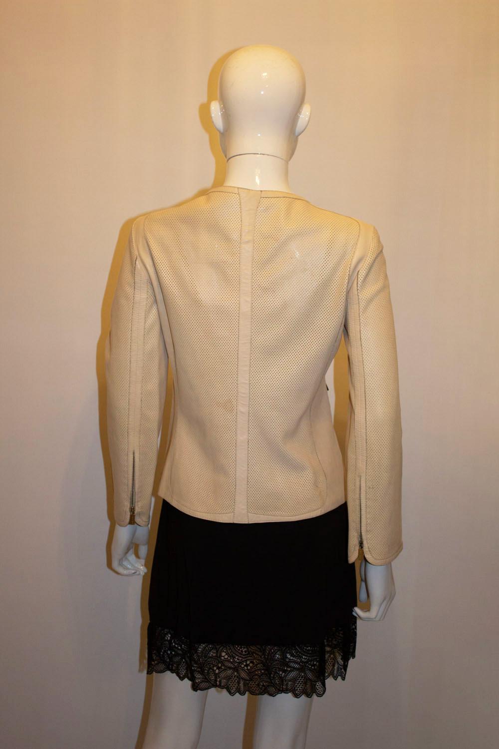 Pale Biscuit Colour Celine Leather Jacket For Sale 1