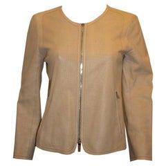 Vintage Pale Biscuit Colour Celine Leather Jacket