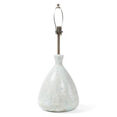 Pale Blue and Beige Midcentury Ceramic Lamp