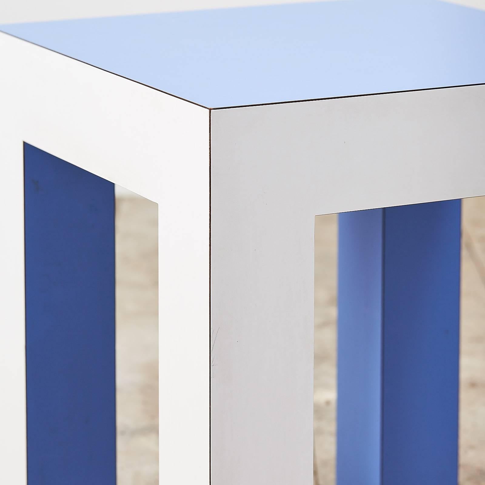 Italian Pale Blue and White Side Table