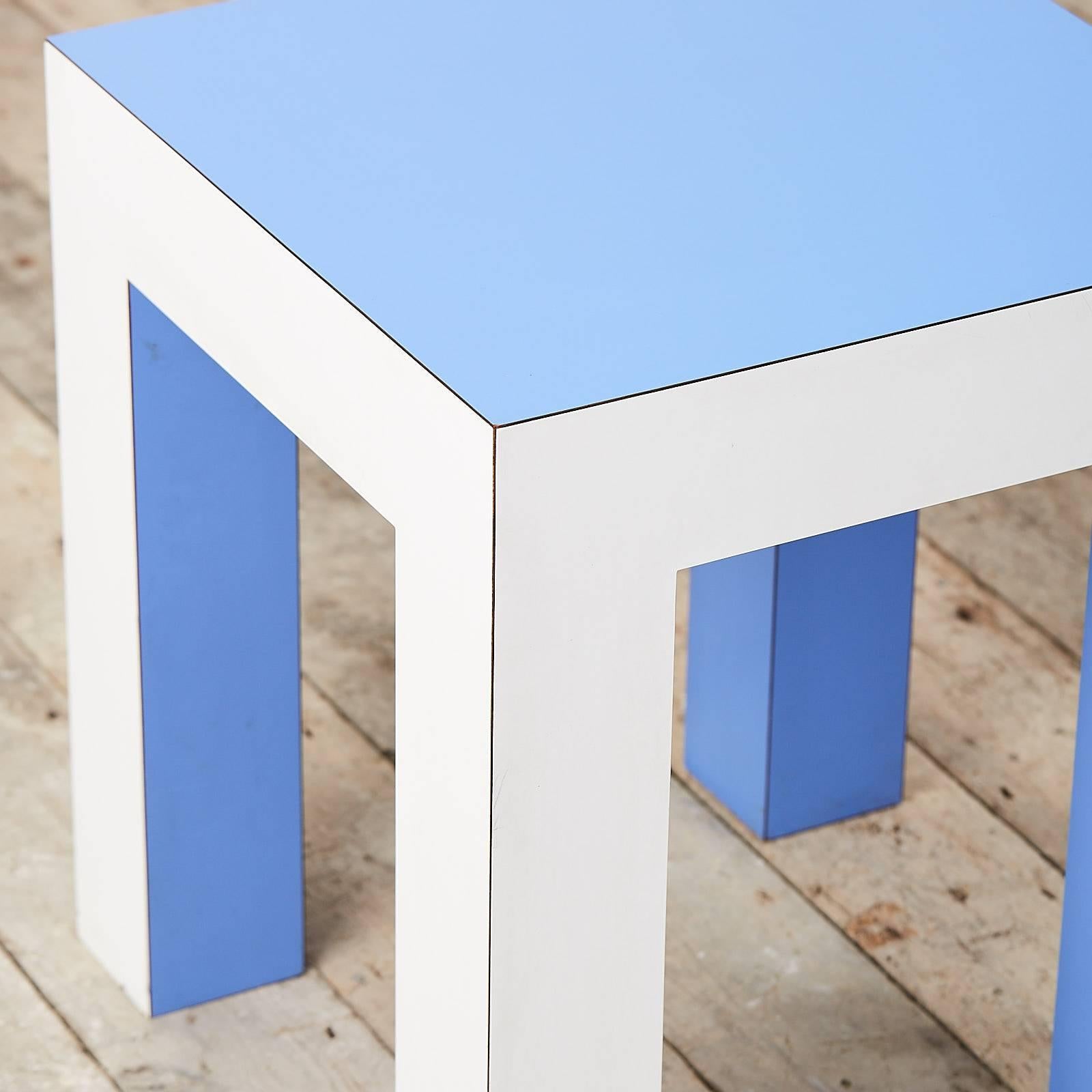 Pale Blue and White Side Table In Excellent Condition In London, GB