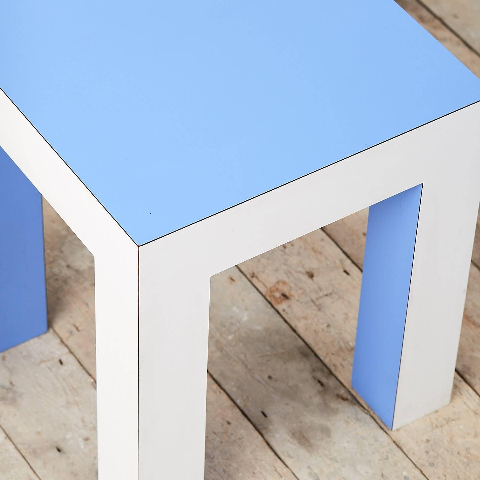 20th Century Pale Blue and White Side Table