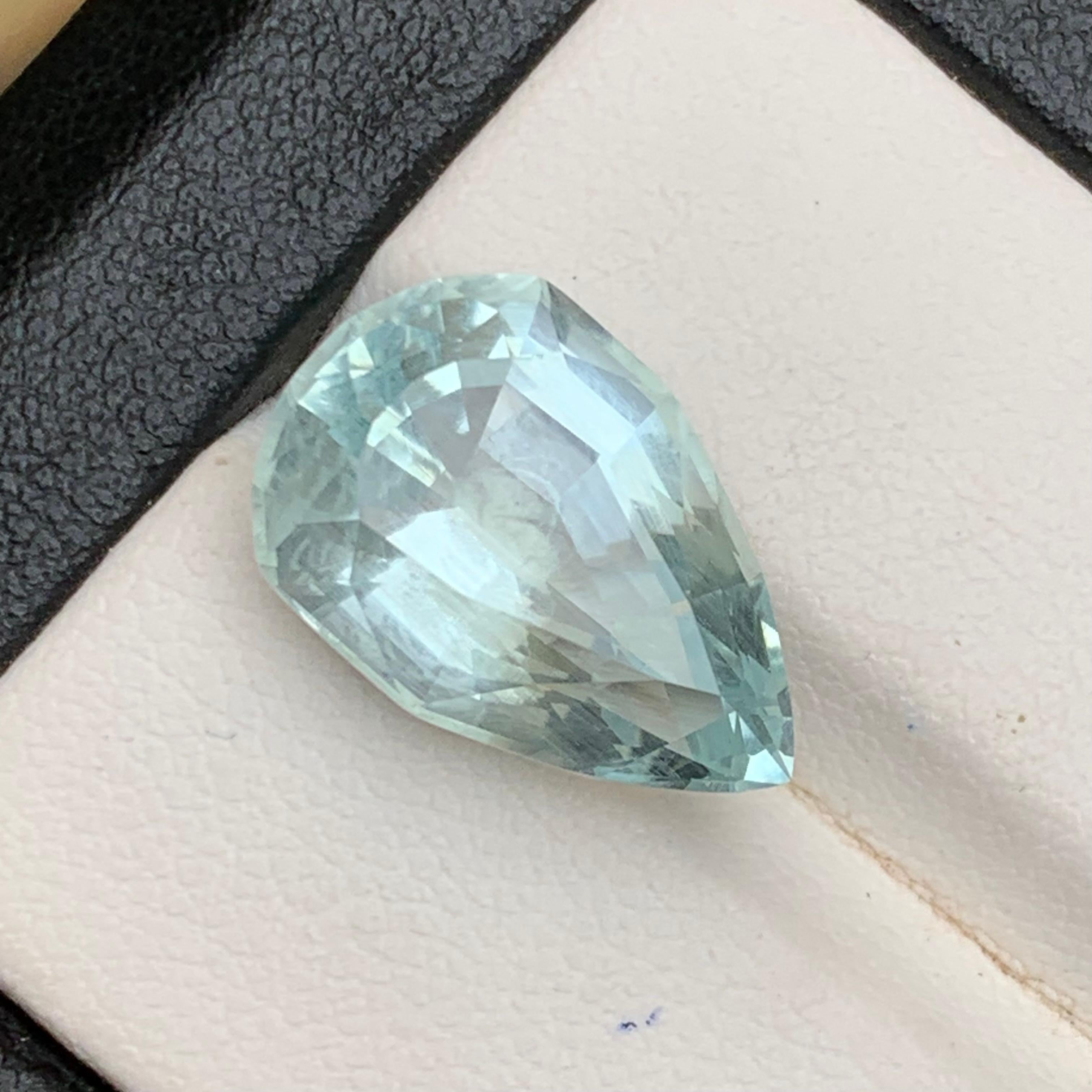 Pale Blue Aquamarine 8.19Ct Modified Pear Cut Natural Loose Gemstone for Jewelry en venta 6