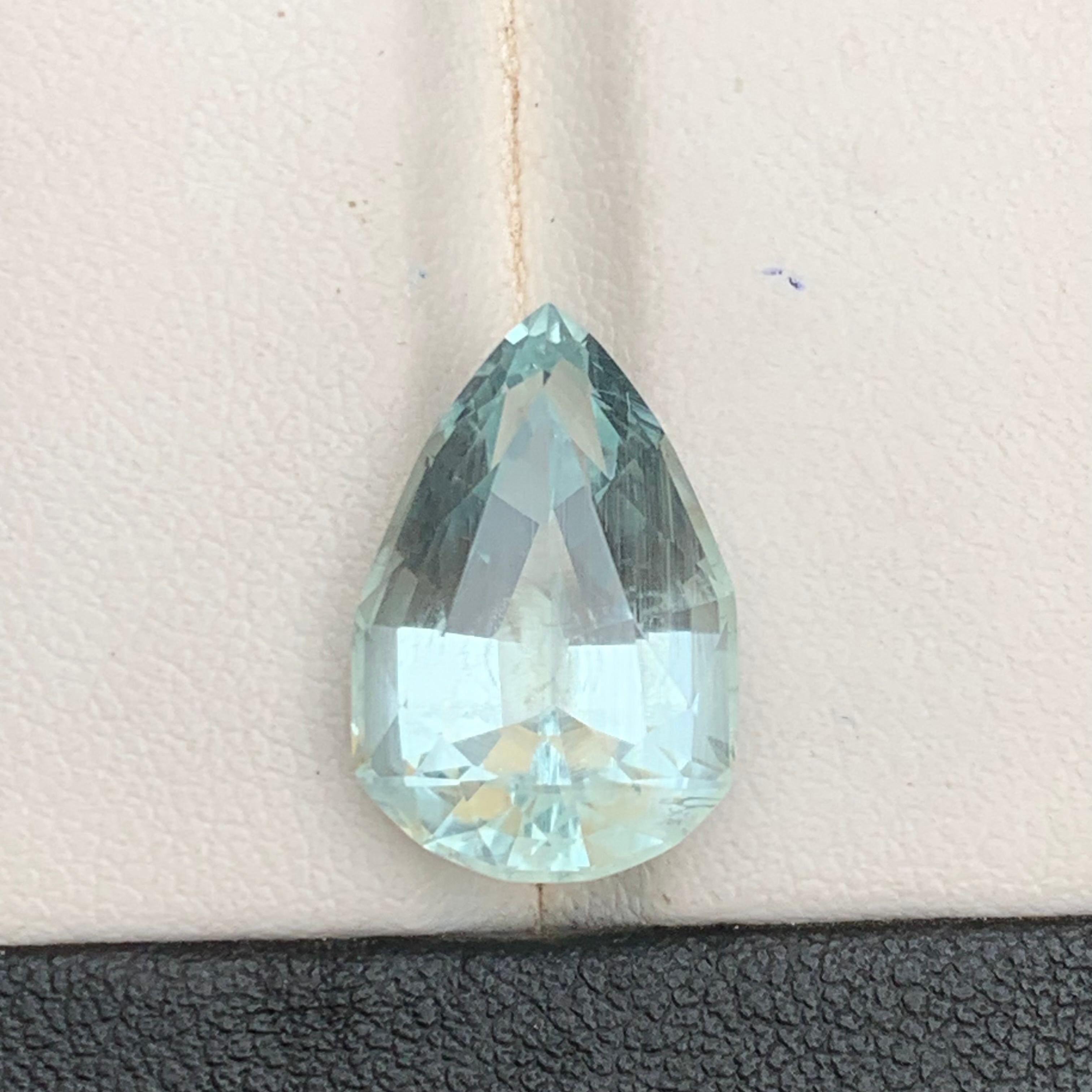 Pale Blue Aquamarine 8.19Ct Modified Pear Cut Natural Loose Gemstone for Jewelry en venta 7