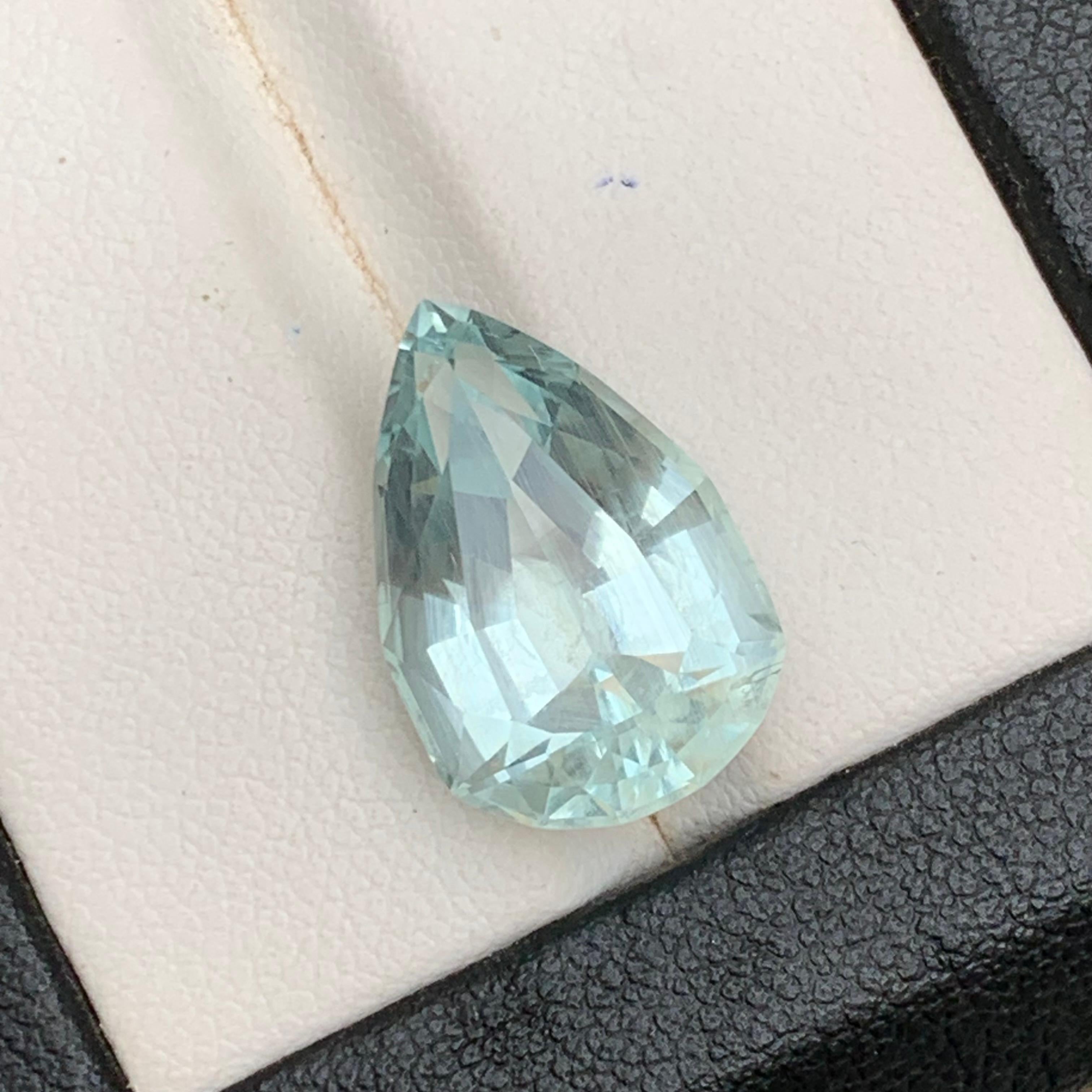 Pale Blue Aquamarine 8.19Ct Modified Pear Cut Natural Loose Gemstone for Jewelry Corte pera en venta