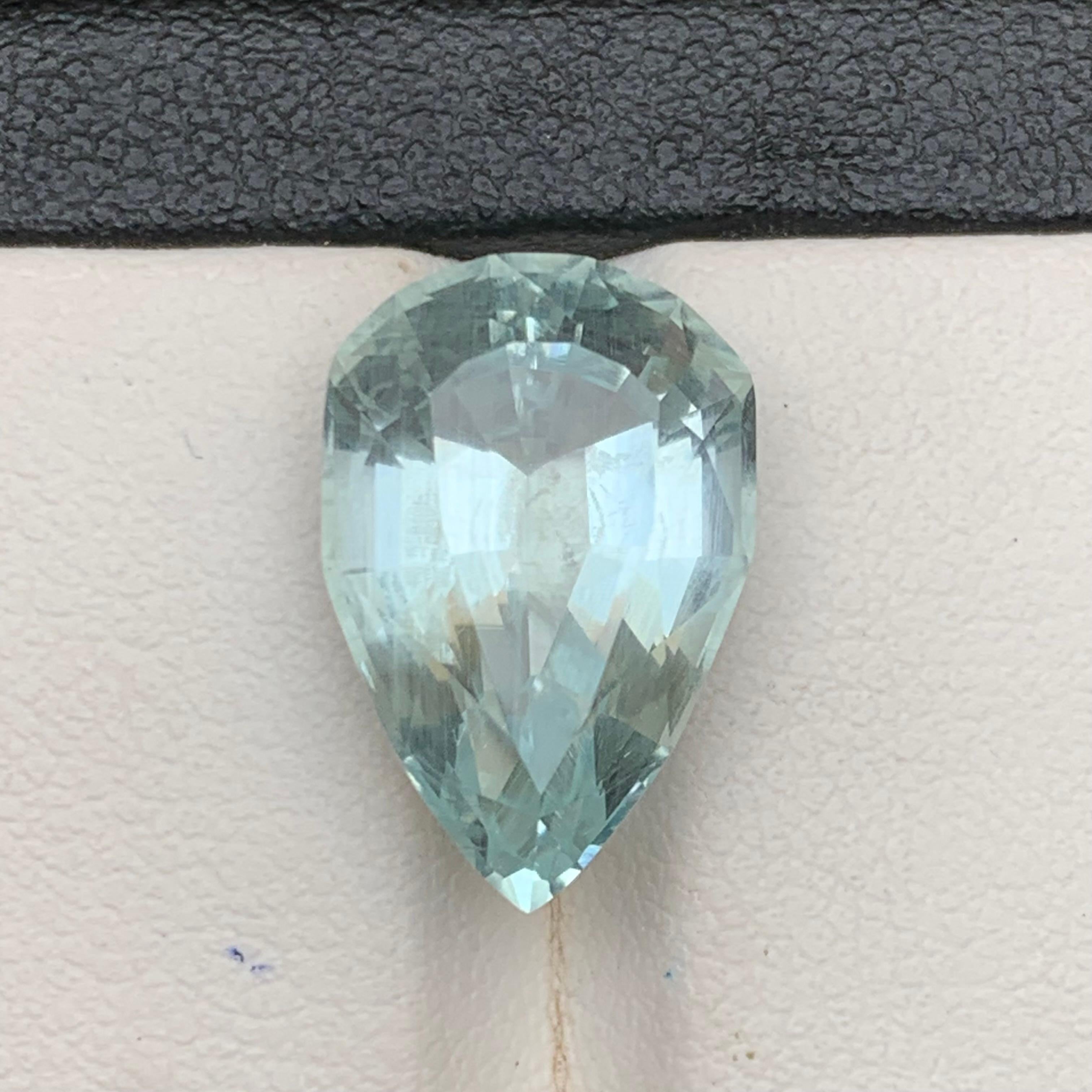 Femenino o masculino Pale Blue Aquamarine 8.19Ct Modified Pear Cut Natural Loose Gemstone for Jewelry en venta