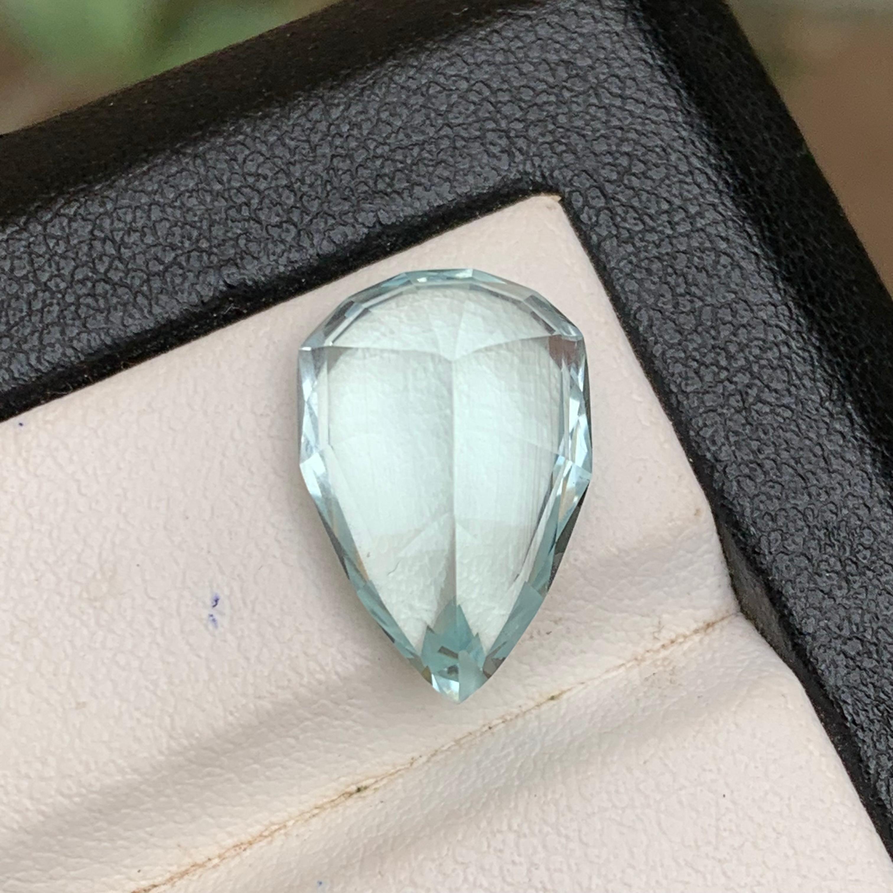 Pale Blue Aquamarine 8.19Ct Modified Pear Cut Natural Loose Gemstone for Jewelry en venta 1