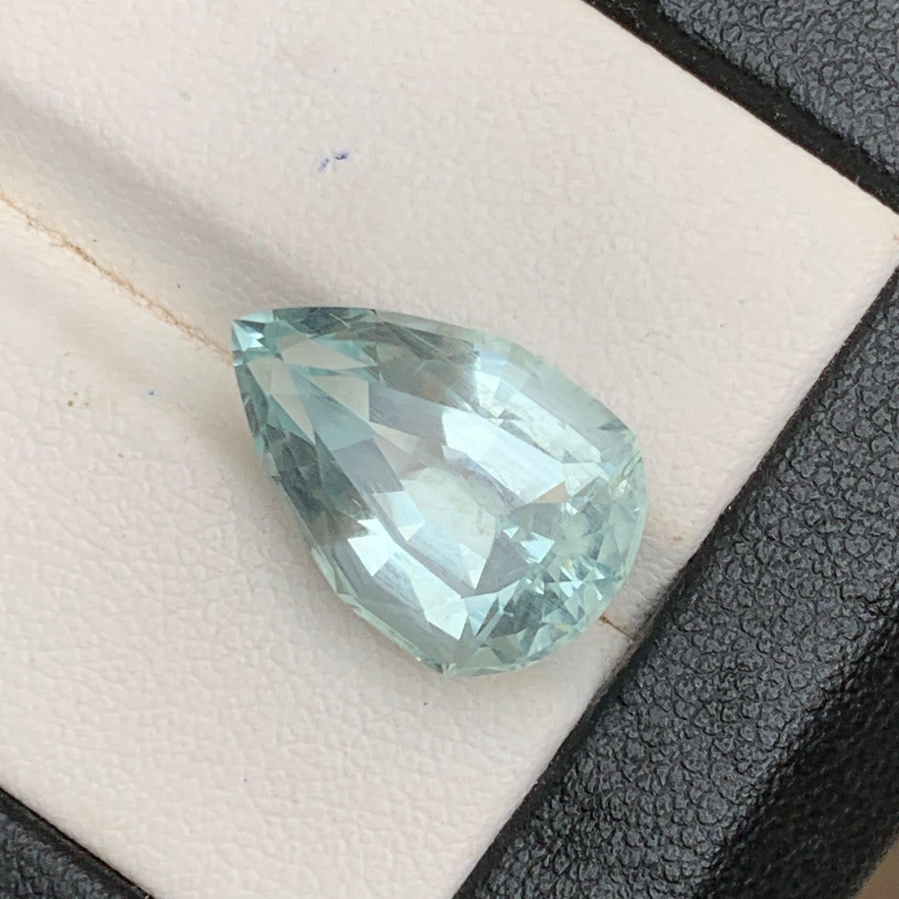 Pale Blue Aquamarine 8.19Ct Modified Pear Cut Natural Loose Gemstone for Jewelry en venta 2