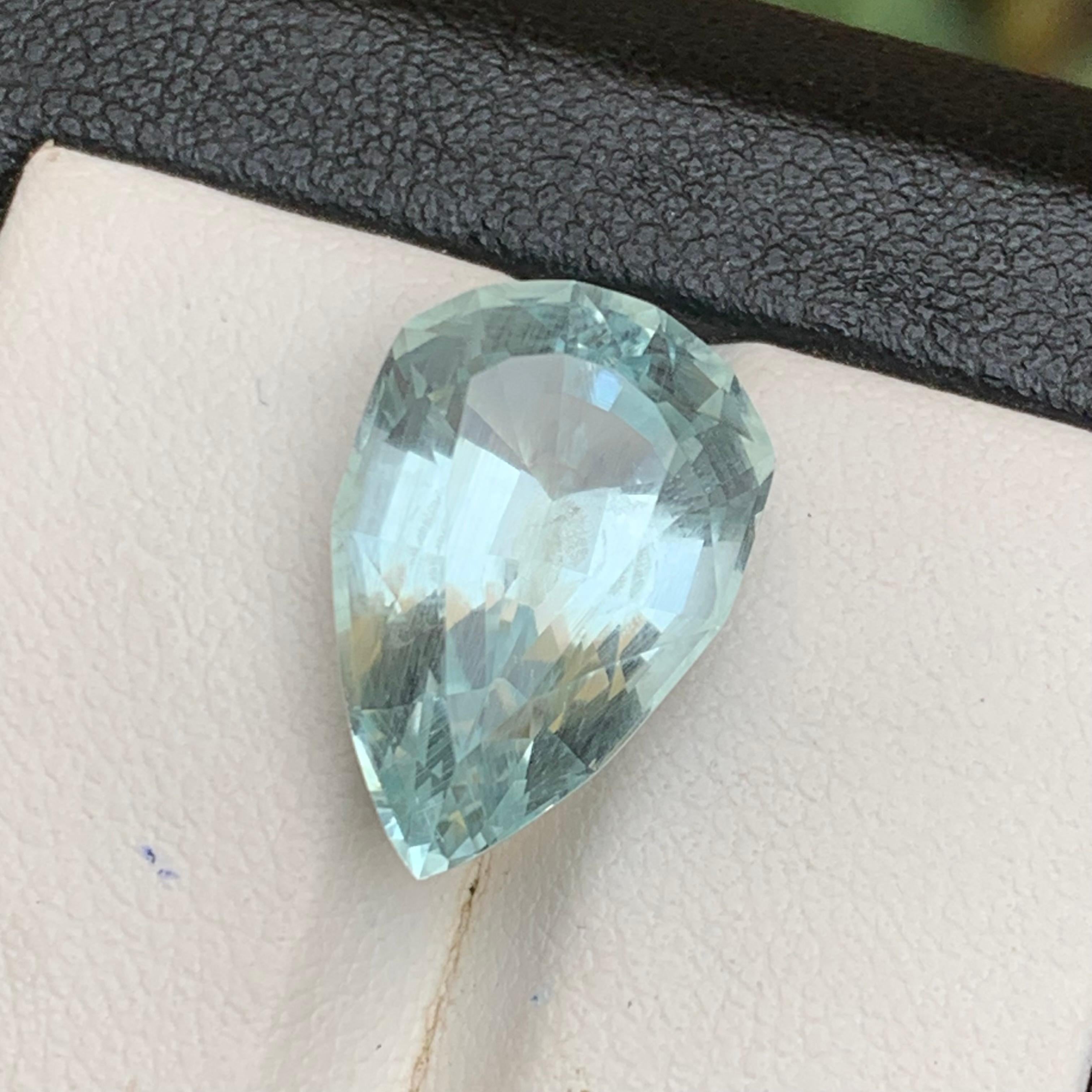 Pale Blue Aquamarine 8.19Ct Modified Pear Cut Natural Loose Gemstone for Jewelry en venta 3