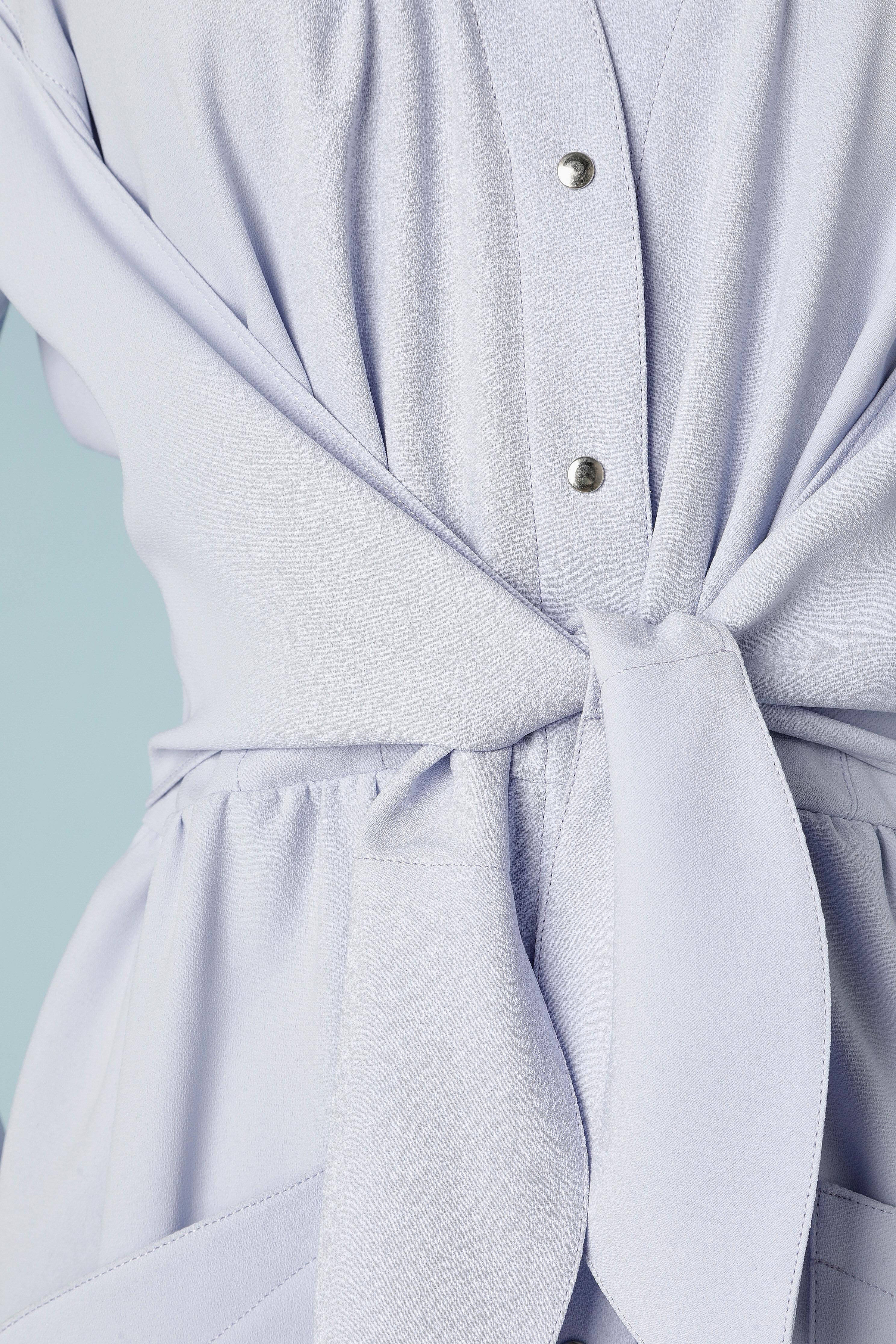 Robe de cocktail bleu pâle à nouer autour du buste Thierry Mugler Excellent état - En vente à Saint-Ouen-Sur-Seine, FR