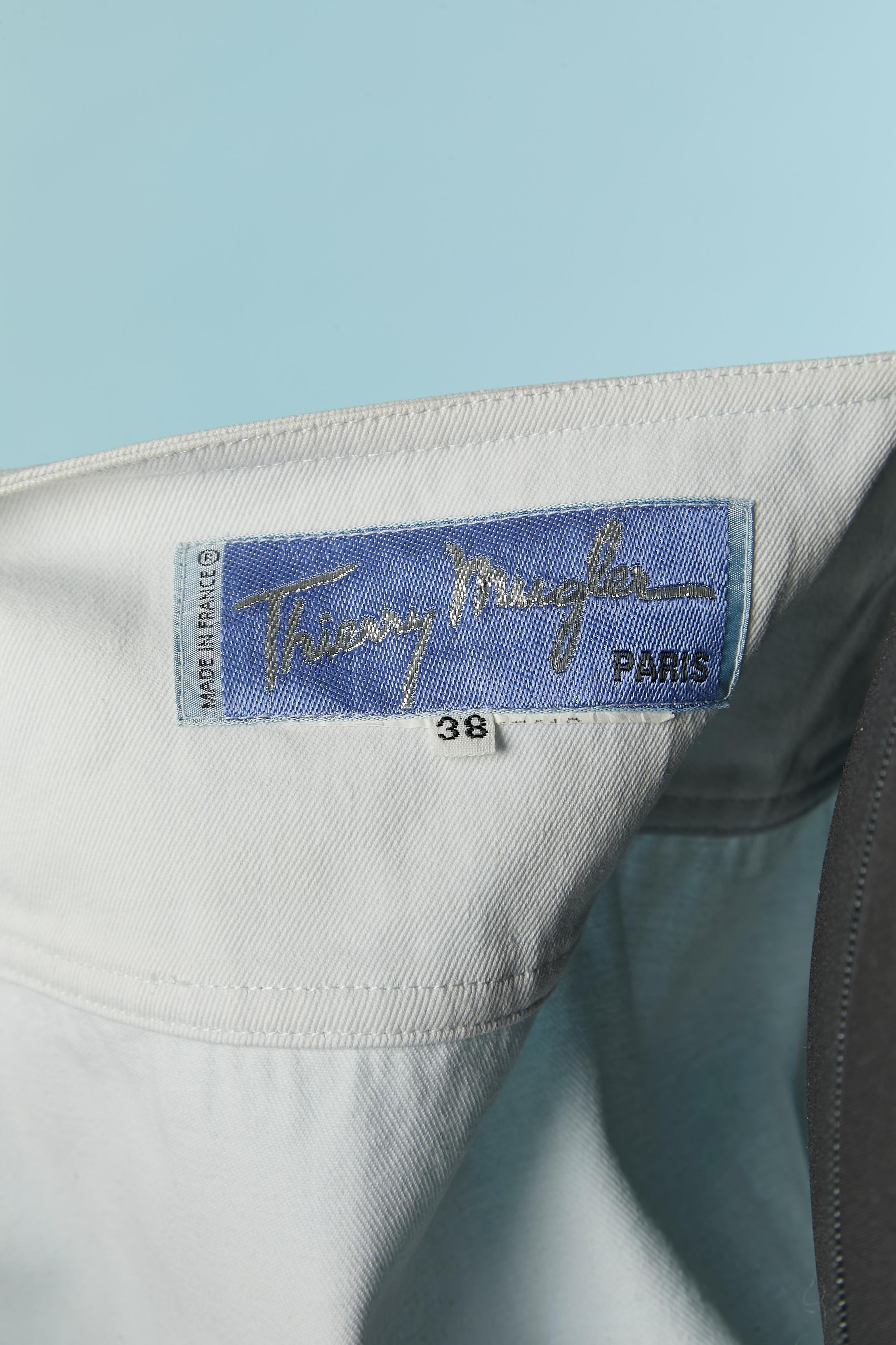 Pale blue cotton jacket with bow in the middle front Thierry Mugler For Sale 1