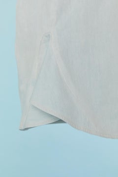 Blauer blassblauer Baumwollrock mit geschliffenem Schnitt von Thierry Mugler