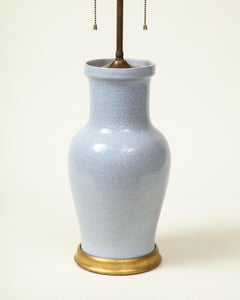 Pale Blue Craquelure Ceramic Table Lamp