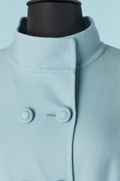 Pale blue double breasted wool coat VALENTINO BOUTIQUE