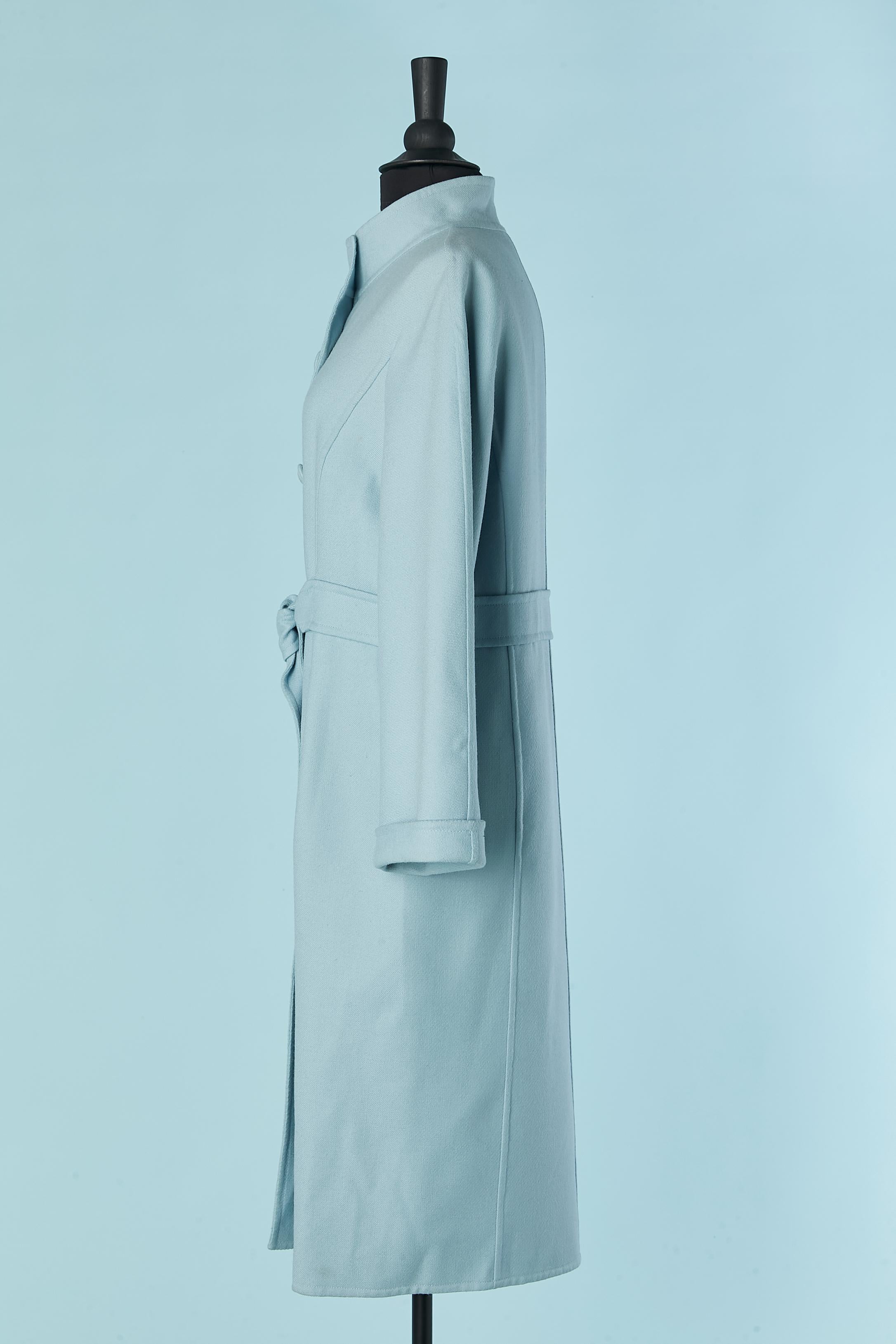 Abrigo de lana azul pálido cruzado VALENTINO BOUTIQUE en Excelente estado para la venta en Saint-Ouen-Sur-Seine, FR