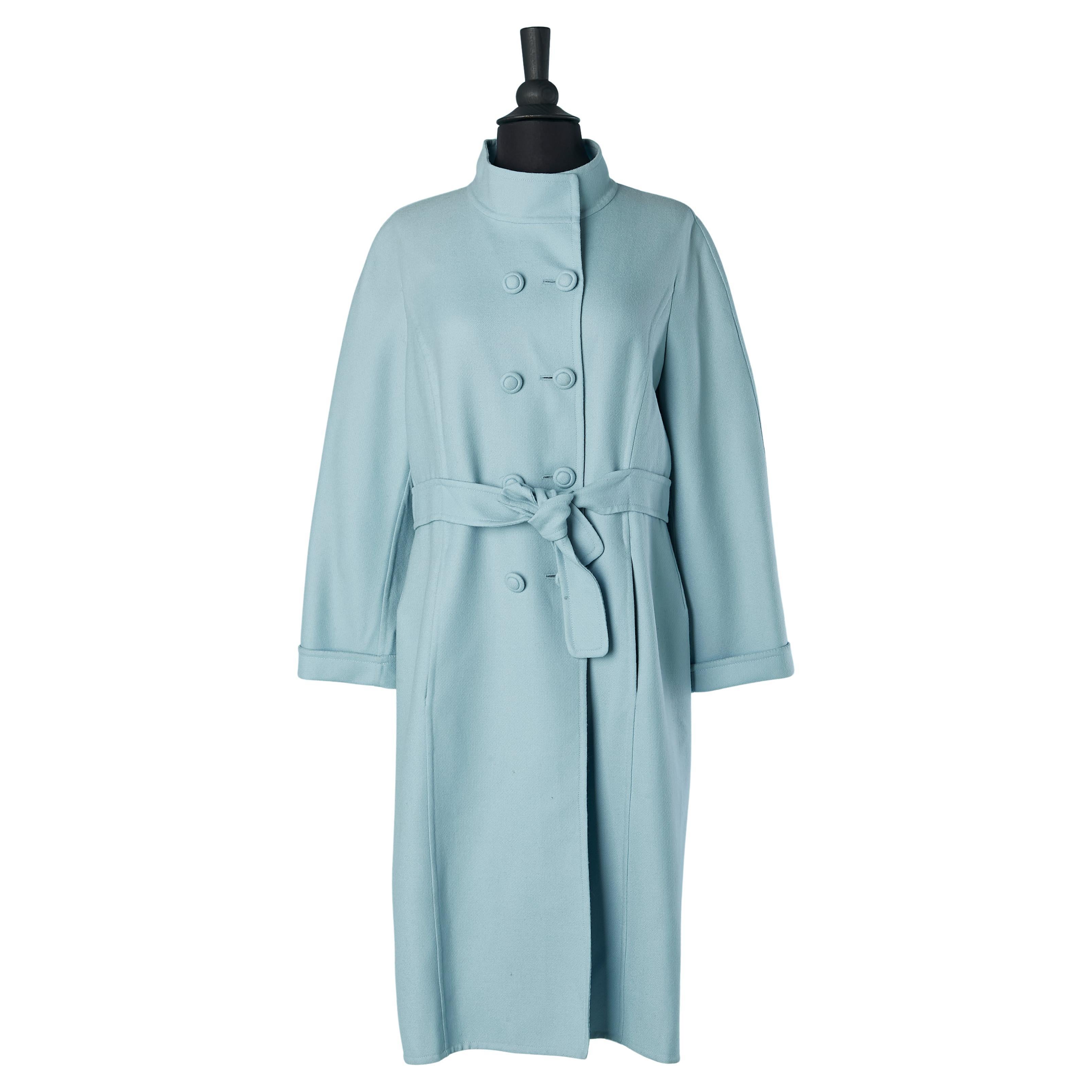 Abrigo de lana azul pálido cruzado VALENTINO BOUTIQUE en venta