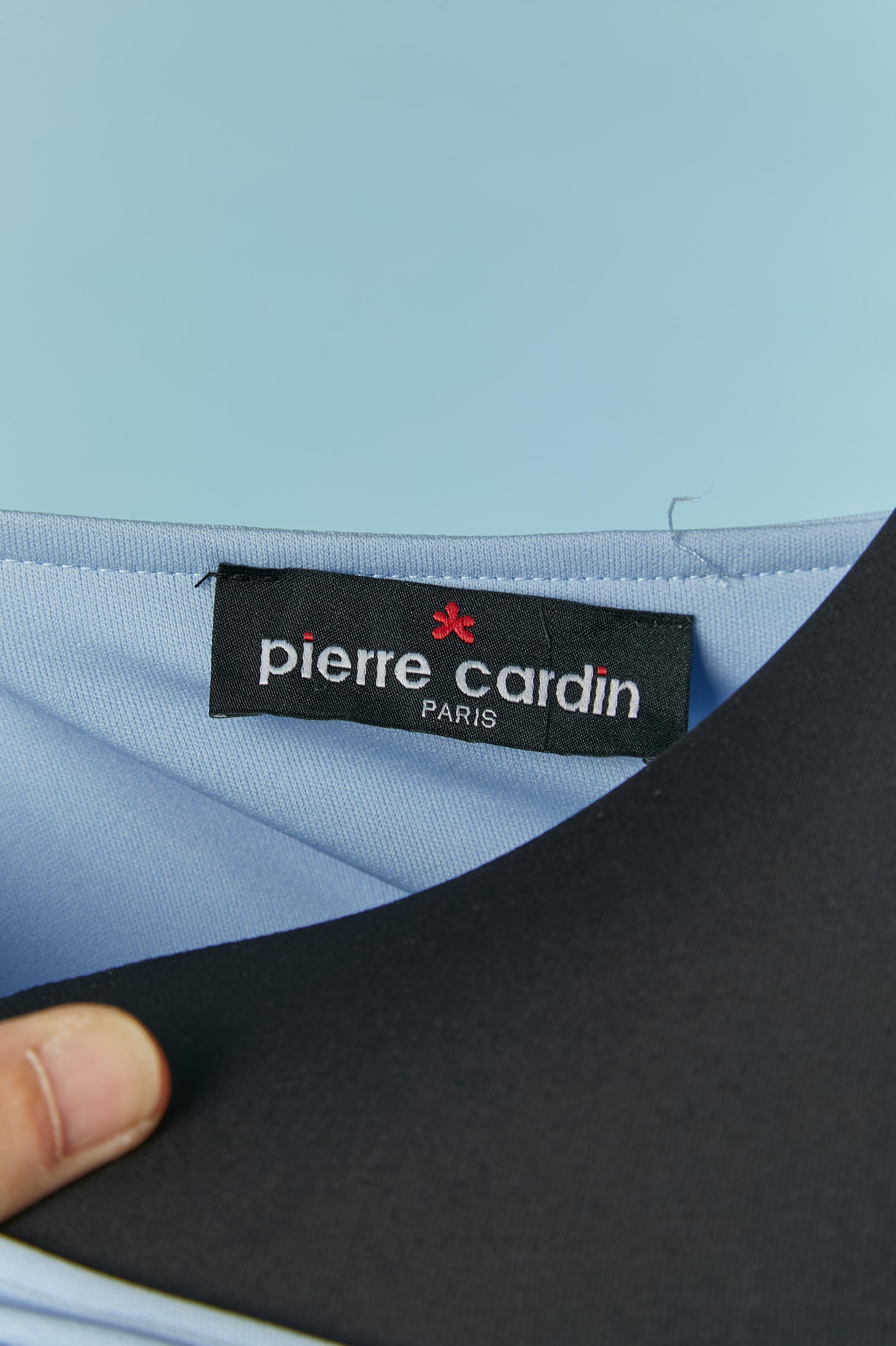 Abito da cocktail drappeggiato blu pallido con treccia in vita Pierre Cardin Paris in vendita 3