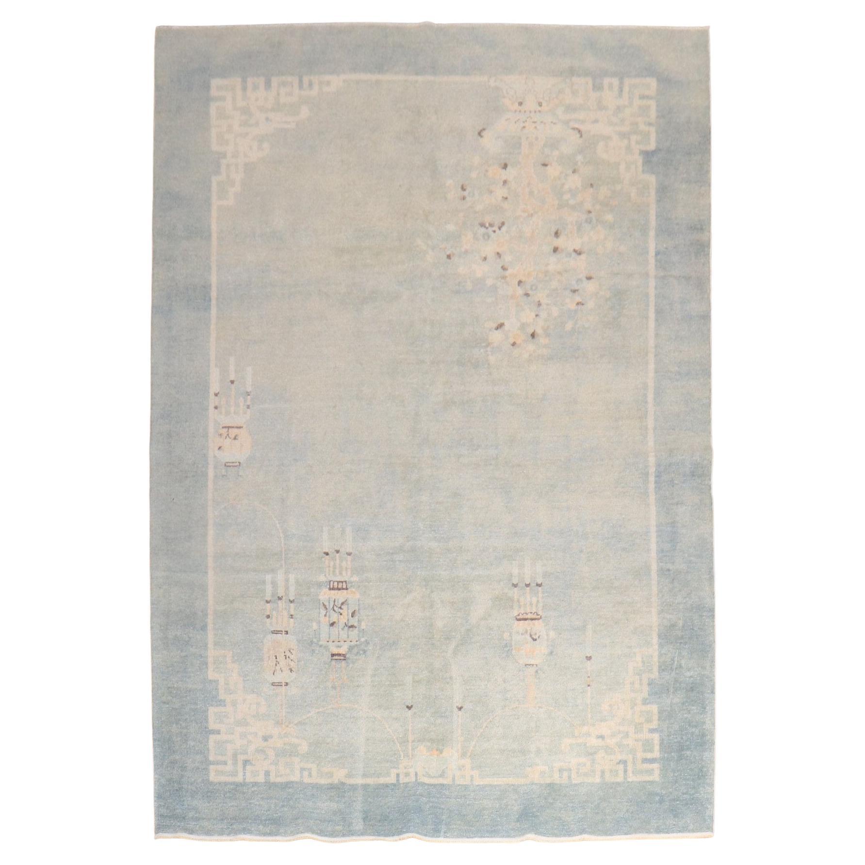 Alfombra china azul pálido de principios del siglo XX