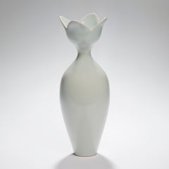 Pale Blue Flower, a Unique Celadon & Pale Blue Porcelain Vase by Vivienne Foley