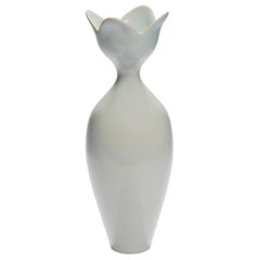 Pale Blue Flower, a Unique Celadon & Pale Blue Porcelain Vase by Vivienne Foley