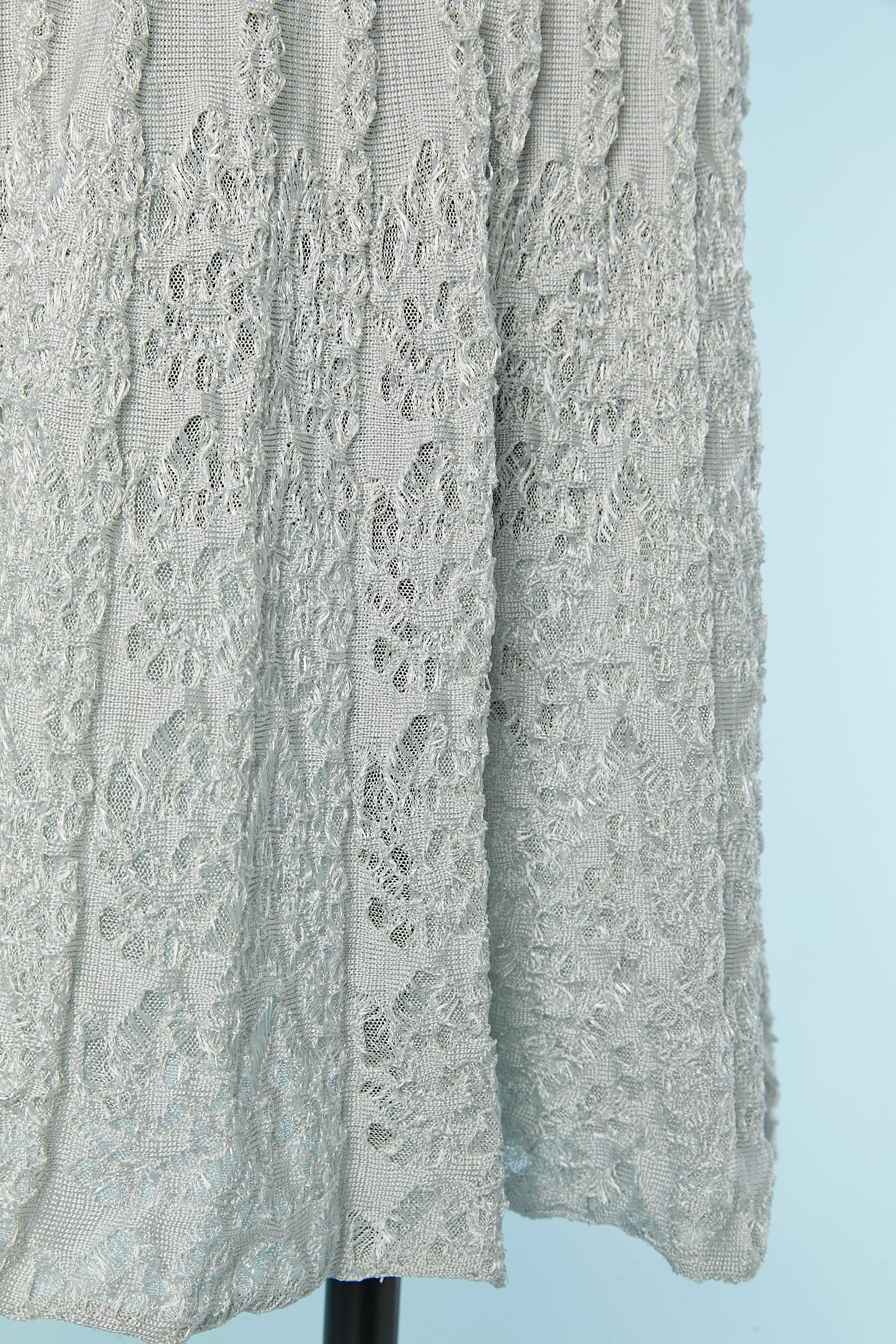 Robe de cocktail en jacquard sans manches bleu pâle-gris ALAIA Excellent état - En vente à Saint-Ouen-Sur-Seine, FR