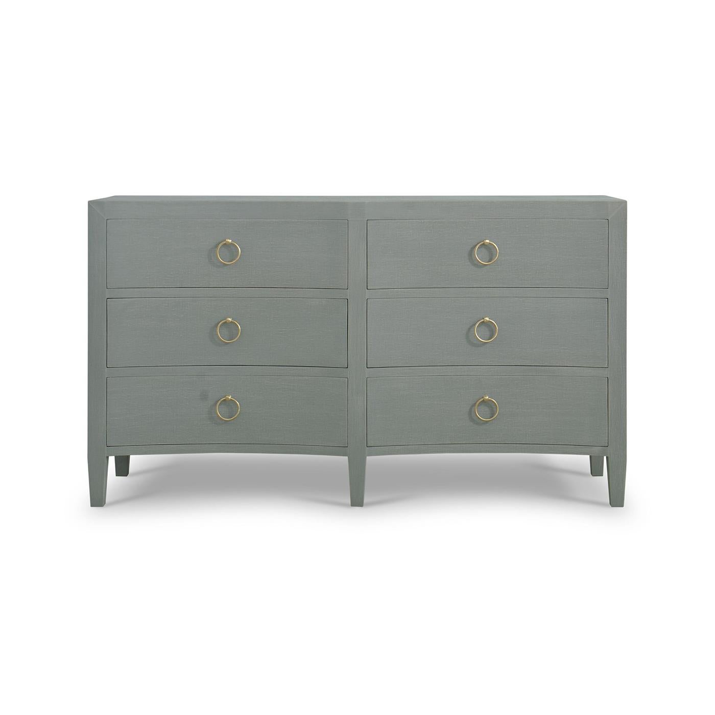 A stylish and sophisticated addition to any contemporary living space. This elegant piece features a sleek, minimalist design wrapped in soft pale blue linen, exuding a calm and serene aesthetic.

The subtle texture of the linen finish enhances its