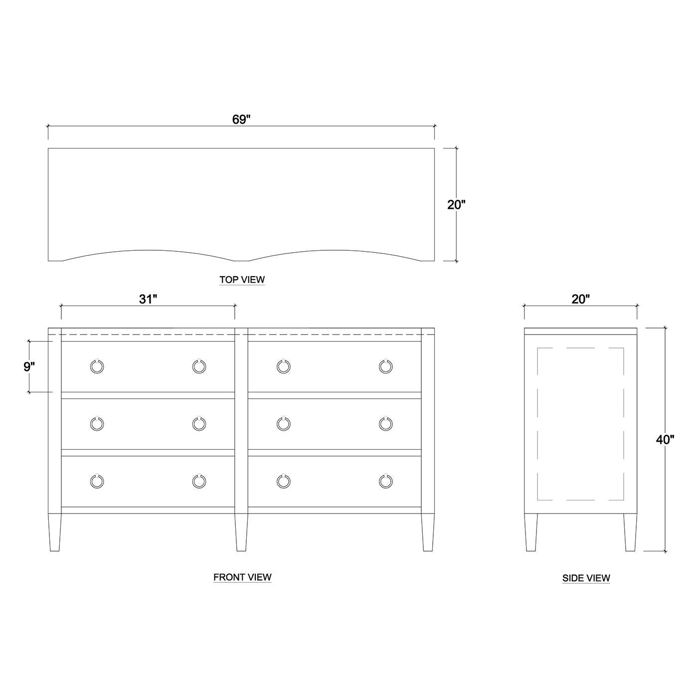 Contemporary Pale Blue Linen Wrapped Modern Dresser For Sale