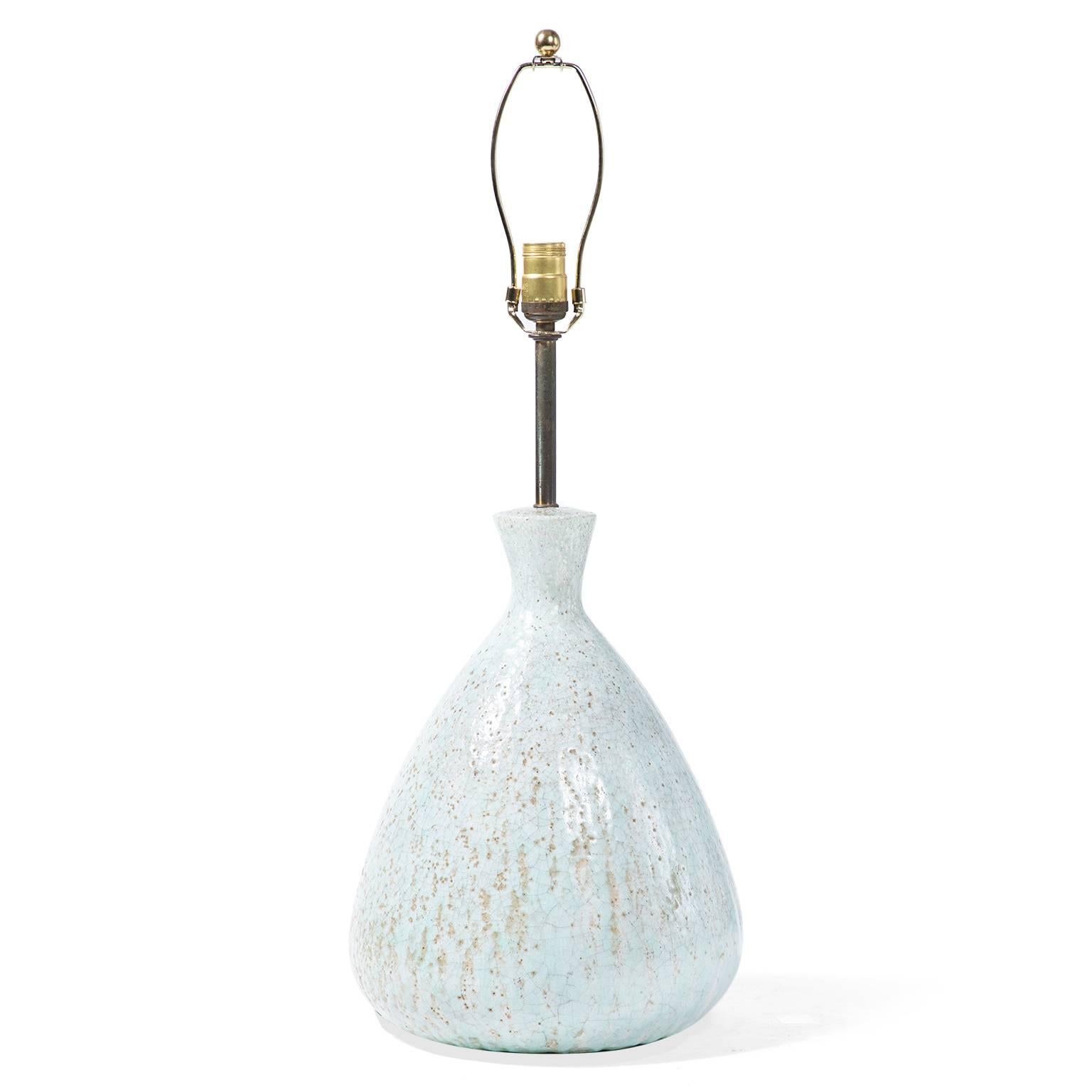 20th Century Pale Blue Midcentury Ceramic Lamp