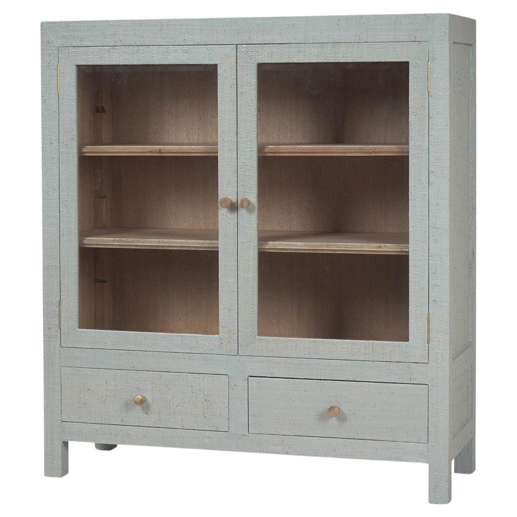 Pale Blue Modern China Cabinet For Sale