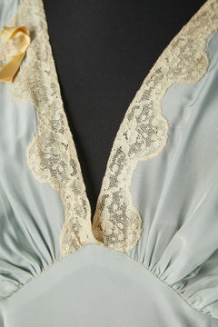 Pale blue night gown with lace edge CiRCA 1940's