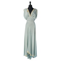 Pale blue night gown with lace edge CiRCA 1940's
