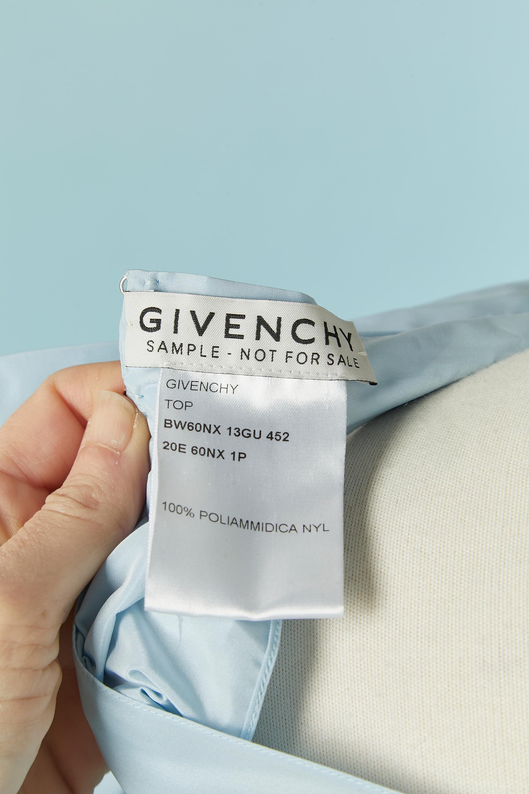 Women's Pale blue nylon sleeveless top with oversize bow GIVENCHY For Sale