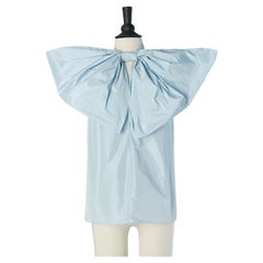 Top senza maniche in nylon blu pallido con fiocco oversize GIVENCHY
