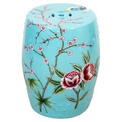 Pale Blue Pattern Garden Seat