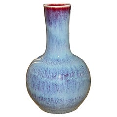 Pale Blue & Purple Mottled Glazed Vase, China, Contemporary