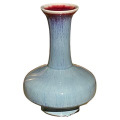 Pale Blue & Purple Speck Glazed Vase, China, Contemporary
