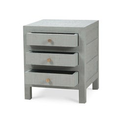 Table de chevet en raphia bleu pâle