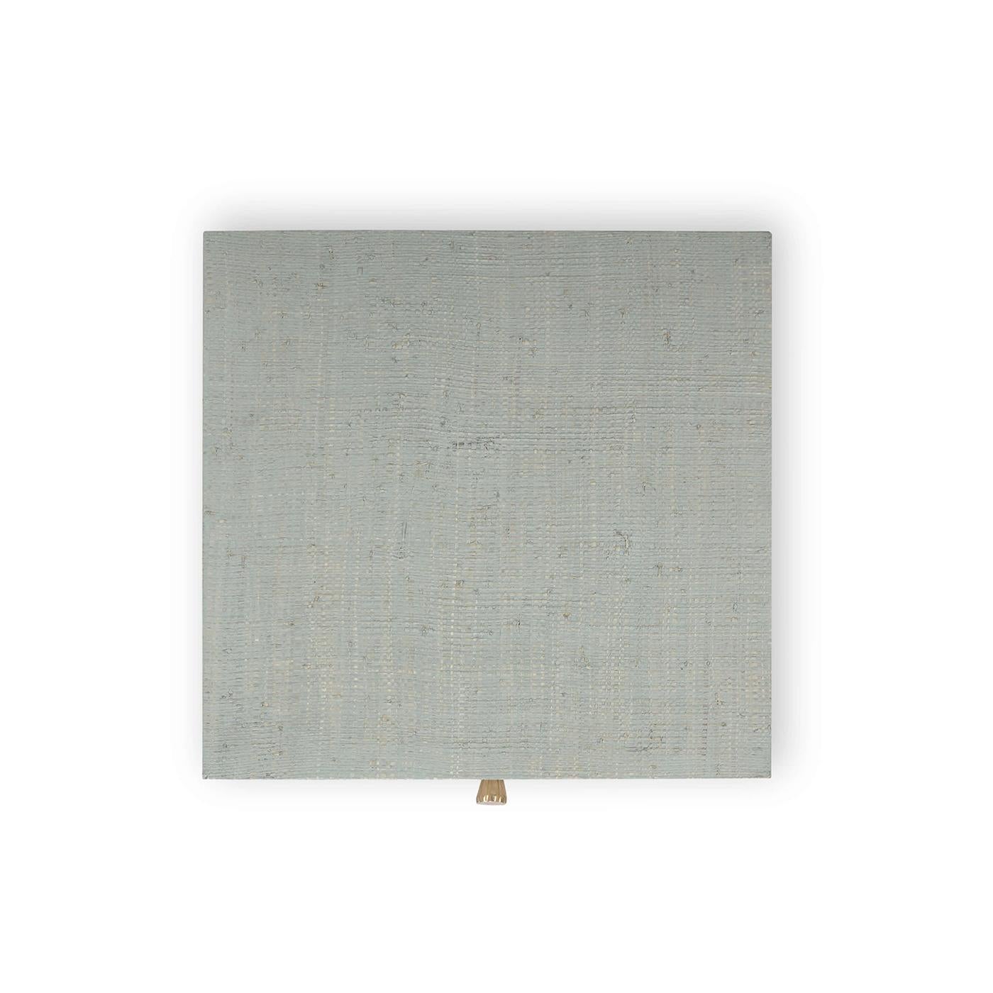 Indonesian Pale Blue Raffia Bedside Table For Sale