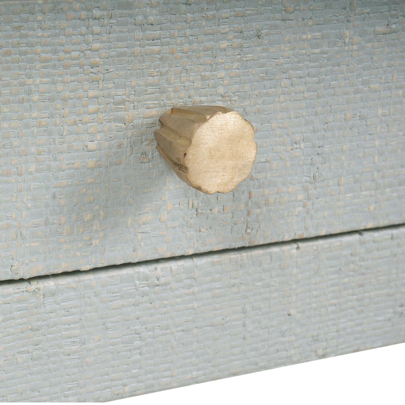 Pale Blue Raffia Bedside Table In New Condition For Sale In Westwood, NJ