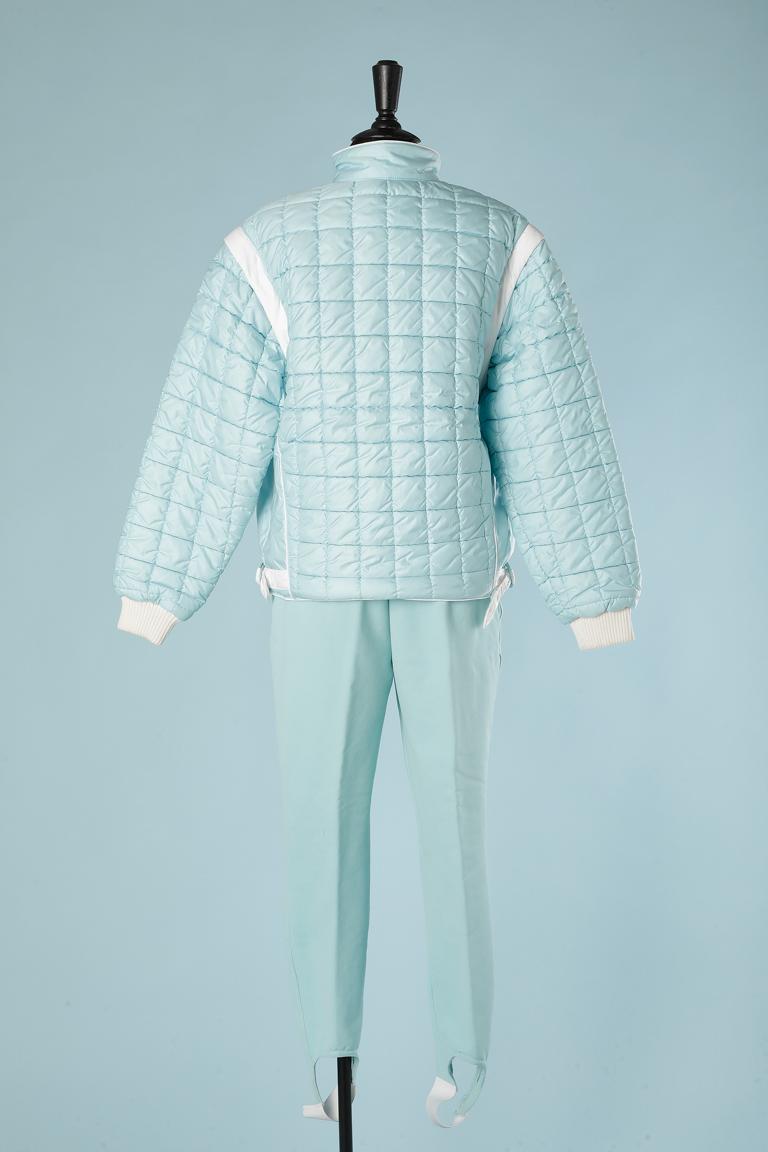 Pale blue ski suit ensemble with white cagoule André Courrèges Sport Couture  For Sale 1