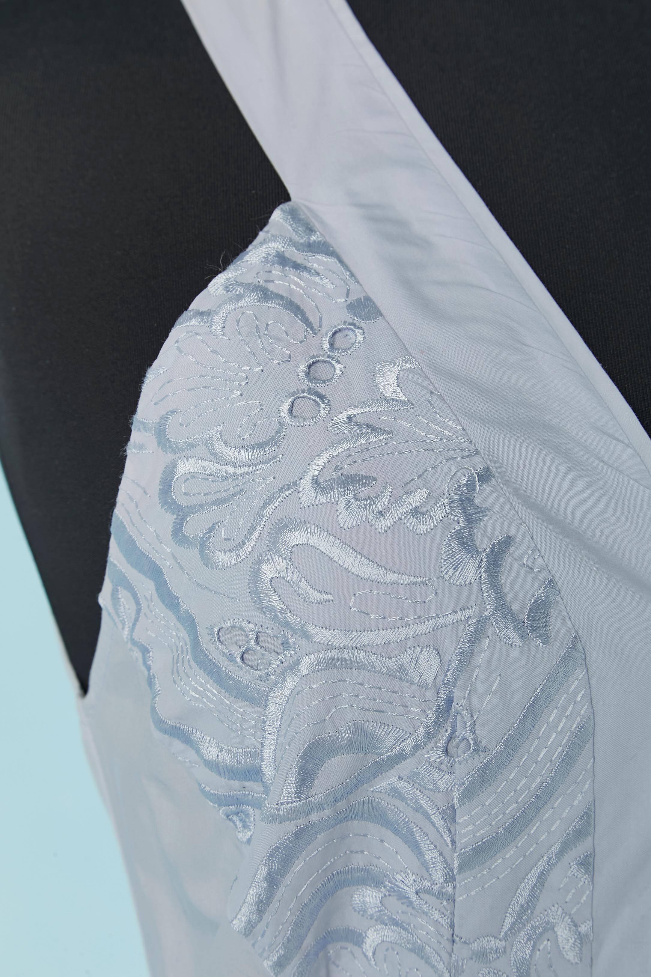 Blue Pale blue sleeveless cotton dress with thread embroidery ROBERTO CAVALLI For Sale
