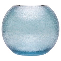 Vase sphérique bleu pâle de Vetrerie di Empoli