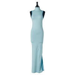 Vintage Pale blue stretch dress with backless Simon Miller