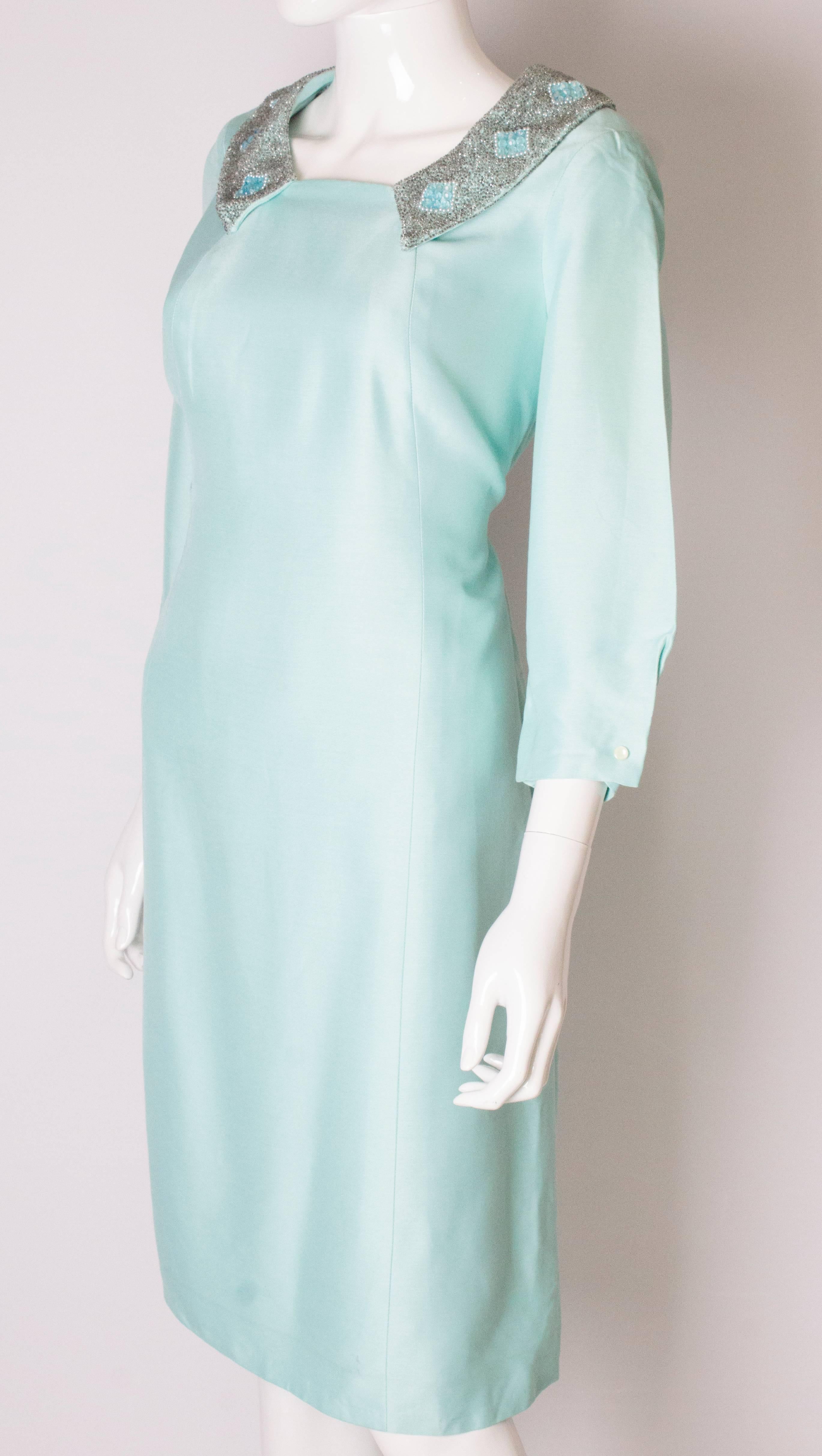 Pale Blue Vintage Dress by La Petite Francaise In Good Condition For Sale In London, GB