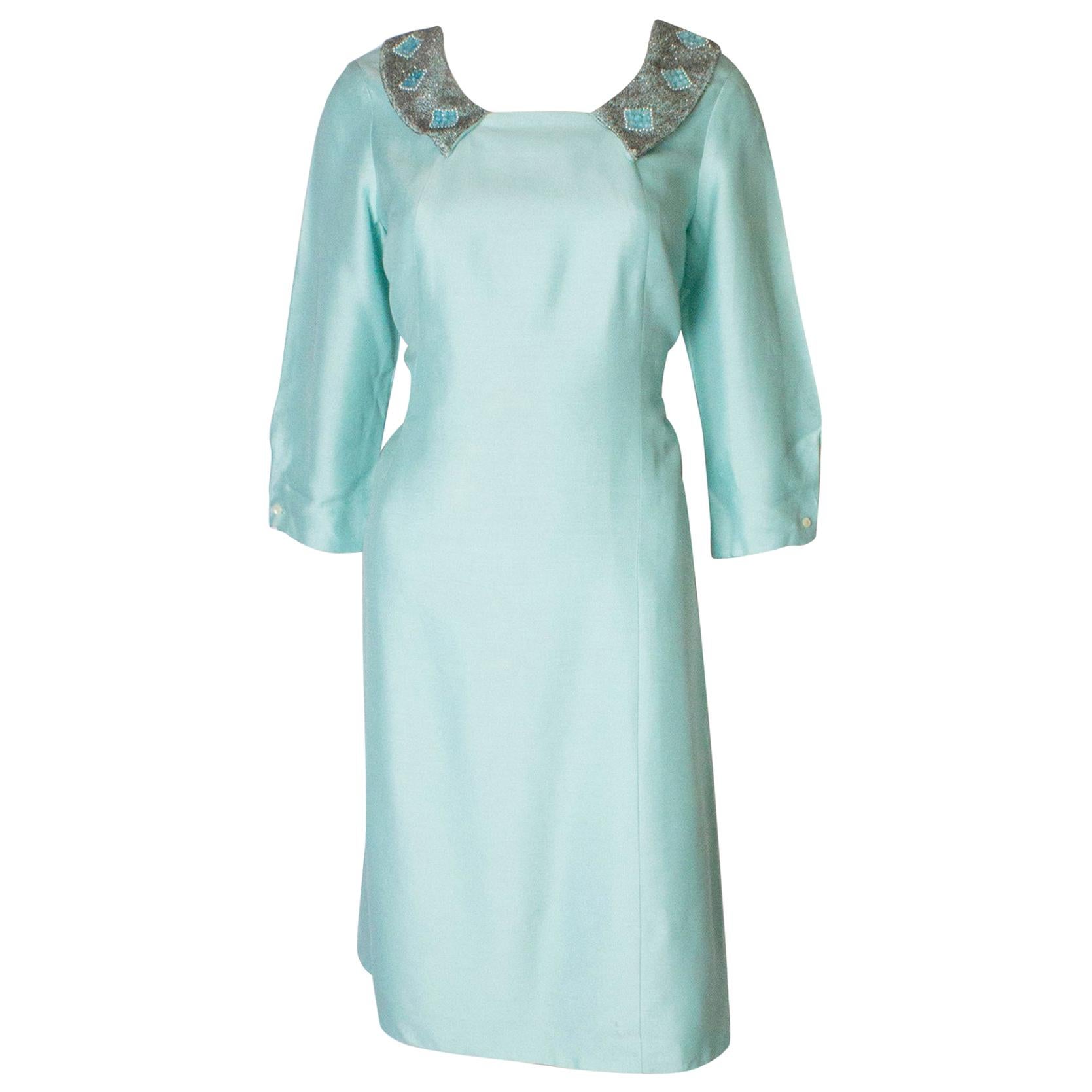Pale Blue Vintage Dress by La Petite Francaise For Sale