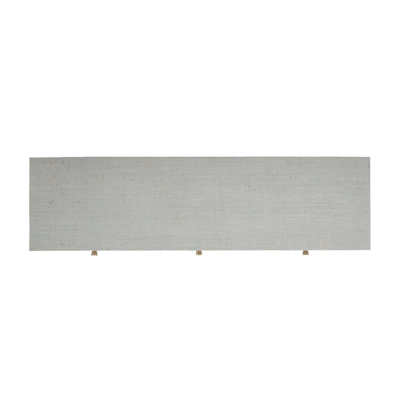 Pale Blue Washed Raffia Console Table In New Condition For Sale In Westwood, NJ