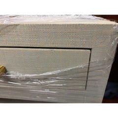 Blassblauer Konsolentisch aus gewaschenem Raffia - Open Box