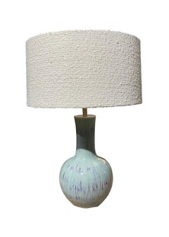Pale Blue With Purple Pair Table Lamps With Shades, China, Contemporary