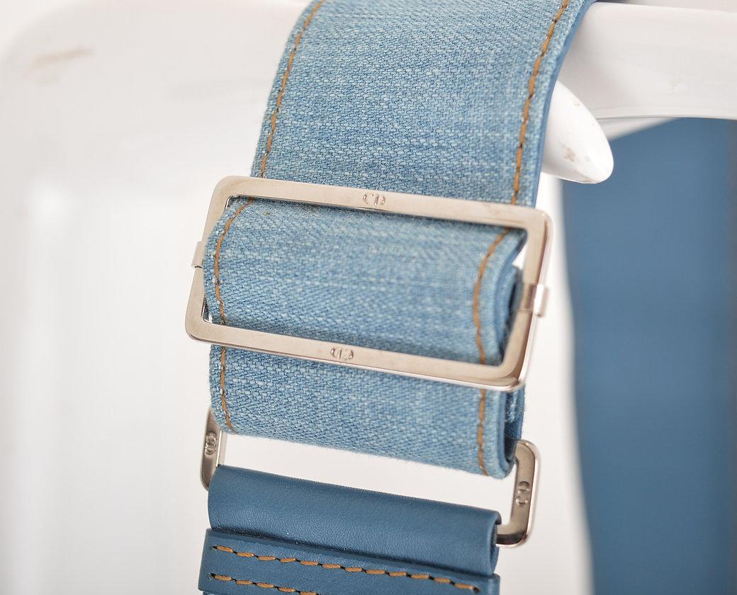 Pale Blue Y2K Denim Christian Dior 'Admit It' Corset Saddle Shoulder Bag 12