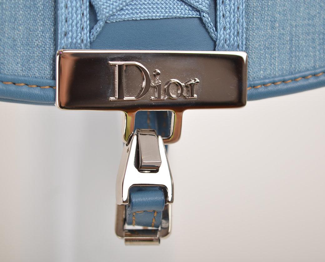 Women's or Men's Pale Blue Y2K Denim Christian Dior 'Admit It' Corset Saddle Shoulder Bag